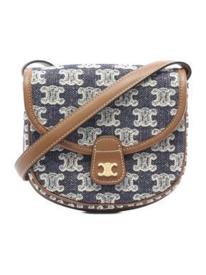 Celine Denim Mini Triomphe Besace Crossbody Bag