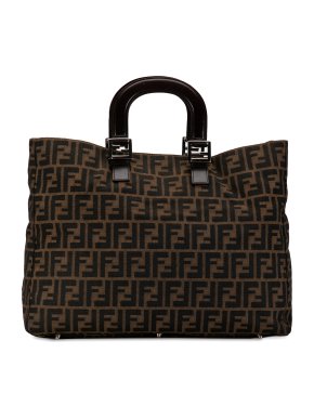 Fendi Brown Large Zucca Canvas Twins Tote