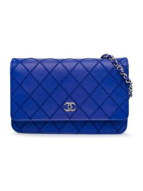 Chanel Electric Blue Quilted Calfskin Fancy CC Wallet on Chain