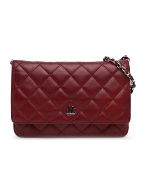 Chanel Burgundy Lambskin Classic Wallet on Chain