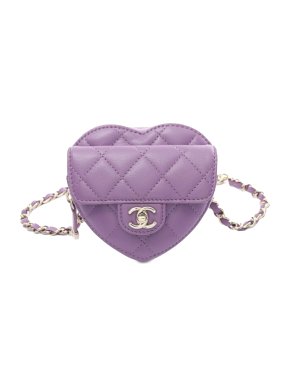 Chanel Lilac Mini Lambskin CC in Love Heart Belt Bag