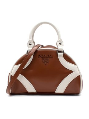 Prada Tan Leather Bowling Bag
