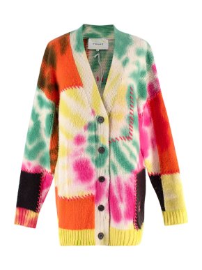 Frame x Julia Sarr -Jamois  Tie Dye Cashmere Cardigan
