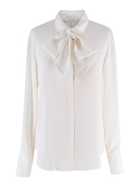 Frame Cream Pussybow Silk Blouse