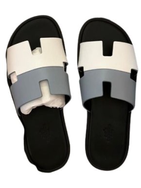 Hermes Grey and White Izmir Sandals