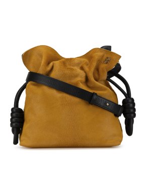 Loewe Tan Ponyhair Flamenco Knot Crossbody Bag