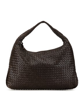 Bottega Veneta Brown Small Intrecciato Veneta Hobo Bag