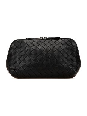 Bottega Veneta Black Intrecciato Cosmetic Pouch