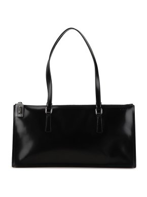 Prada Black Spazzolato East West Shoulder Bag