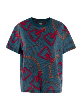 Hermes Teal Chain Print T-Shirt