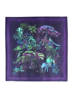 Dior Jungle And Floral Silk Scarf