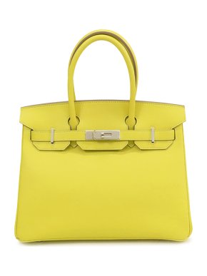 Hermes Birkin Retourne 30 in Lime Epsom Leather with Palladium Hardware