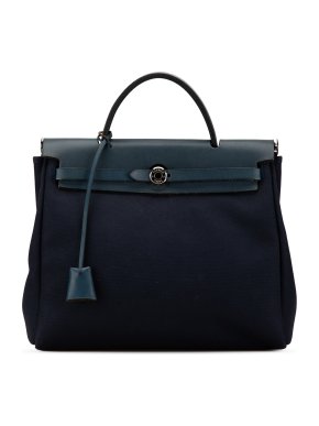 Hermes Navy Toile Herbag PM