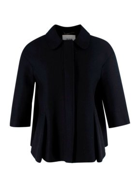 Erdem Black Wool Cropped Swing Jacket