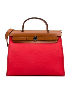 Hermes Red Toile Herbag Zip 31