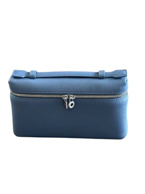 Loro Piana Blue Extra Pocket Mini Calf Leather Pochette