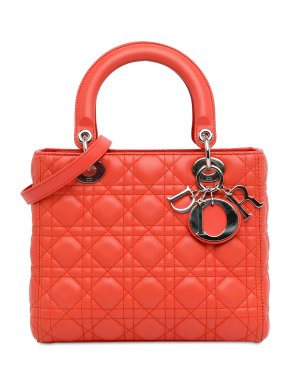 Dior Medium Lambskin Cannage Lady Dior