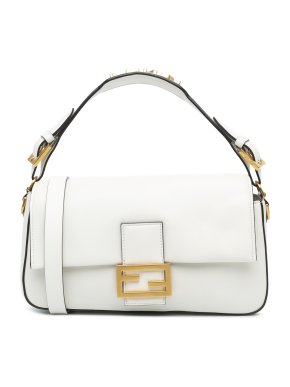Fendi White Convertible Leather Baguette Bag
