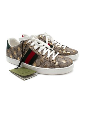 Gucci Ace Monogram Bee Motif Sneakers