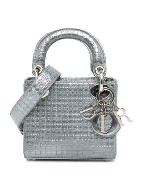 Dior Silver Mini Patent Microcannage Lady Dior 1