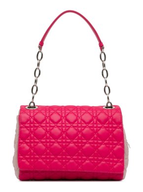 Dior Pink Lambskin Cannage Soft Flap Bag