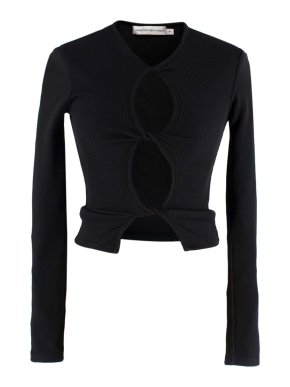 Christopher Esber Black Ribbed Cut Out Top