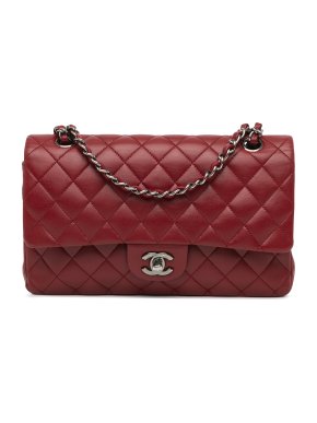 Chanel Burgundy Medium  Lambskin Double Flap Bag 1