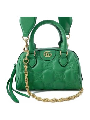 Gucci Green Mini GG Matelasse Marmont Crossbody Bag 1