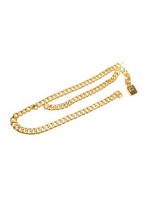 Chanel Gold Plated No. 5 Perfume Bottle Charm Chain Link Belt 1