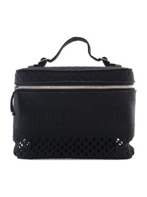 Dior Black Canvas Mesh Embroidered Diortravel Vanity Case 1