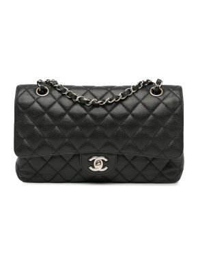 Chanel Black Caviar Leather Medium  Double Flap Bag 1