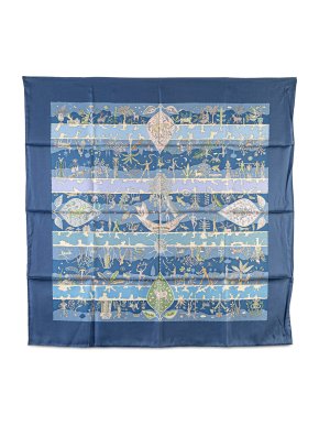 Hermes Blue 'Rives Fertiles' Silk Scarf 1