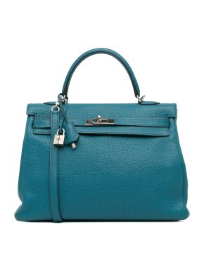 Hermes  Kelly II 35 Retourne in Bleu Izmir Togo Leather with Palladium Hardware 1