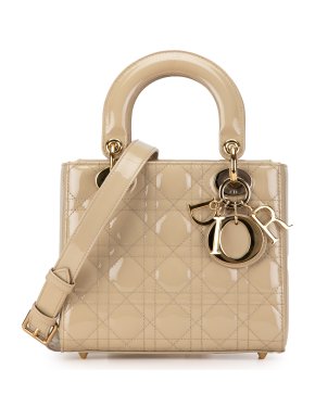 Dior Beige Patent Leather Small  Lady Dior 1