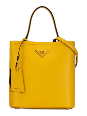 Prada Yellow Medium Saffiano Cuir Panier Tote Bag 1