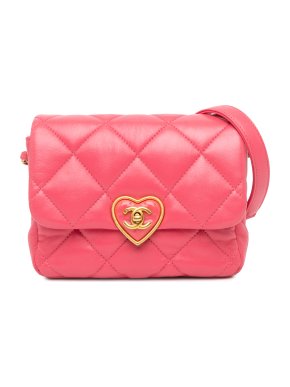 Chanel Pink Mini Quilted Lambskin Plexiglass Coco Love Flap Bag 1