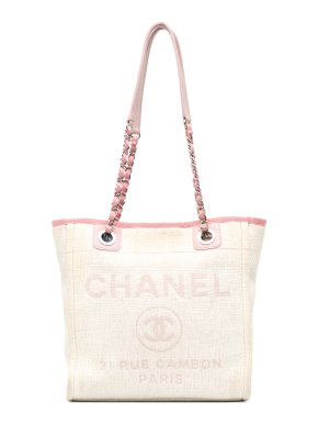 Chanel Pink Mini Canvas Deauville Tote Bag 1