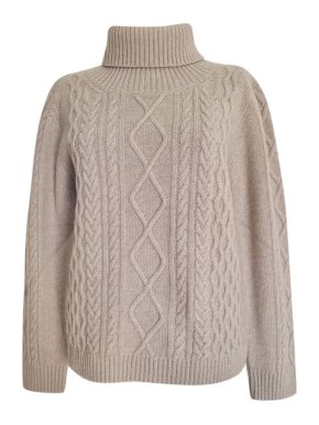Max Mara Beige Turtlneck Wool Jumper