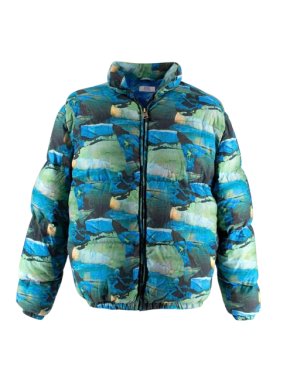 ERL Green/Blue Printed Quilted Puffer Jacket