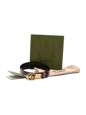 Gucci Leather GG reversable Black/ Taupe Belt Size 80