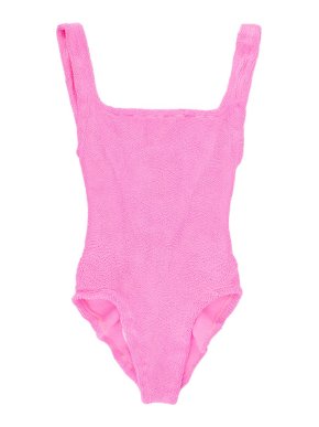 Hunza G Neon Pink Crinkle One Piece Swimsuit