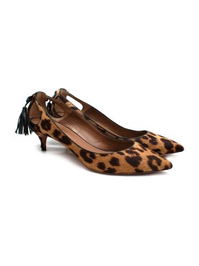 Aquazzura Aquazurra Forever Marilyn 45 Leopard Pony Hair Pumps