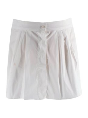 Oscar De La Renta White Pleated Mini Skirt