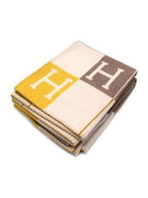Hermes Yellow and Brown Avalon III Throw Blanket