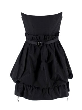 Dior Black Corset Bubble Hem Silk Mini Dress