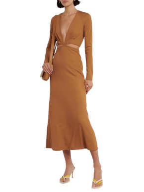 Christopher Esber Cutout Ribbed Long Sleeve Dress 1