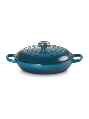 Le Creuset Teal Cast Iron Shallow Casserole Dish, 26cm