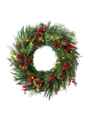Balsam Hill Outdoor Red Berry Wreath ,70cm
