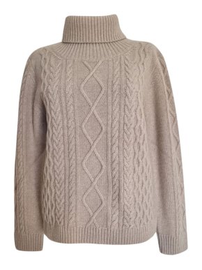 Max Mara Cable Knit Turtle Neck Jumper