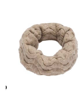 N.Peal Camel Unisex Cable Cashmere Snood